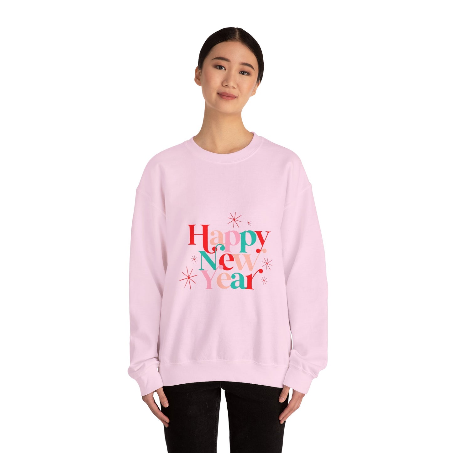 New Year Crewneck Sweatshirt — "Happy New Year" Festive Holiday Sweatshirt