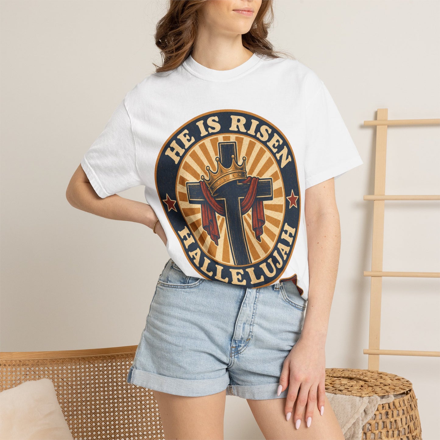 He Is Risen Hallelujah T-Shirt — Matthew 28:6 Easter Christian Tee
