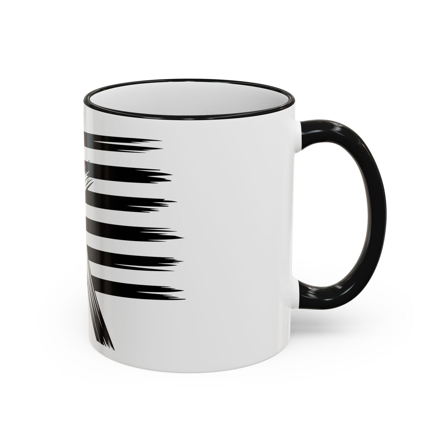 American Flag Brushstroke Cross Mug — Patriotic Christian Coffee Cup (11oz & 15oz)