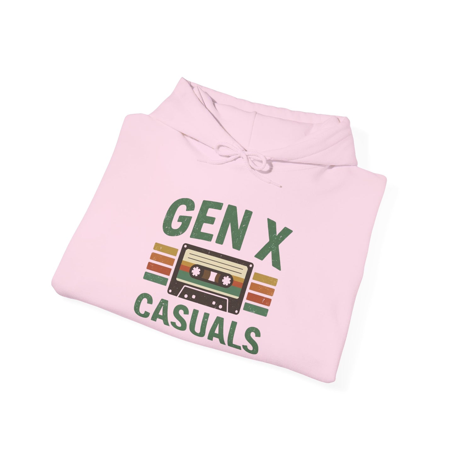Gen X Casuals Hoodie — Retro Cassette Vintage Sweatshirt for '90s Nostalgia