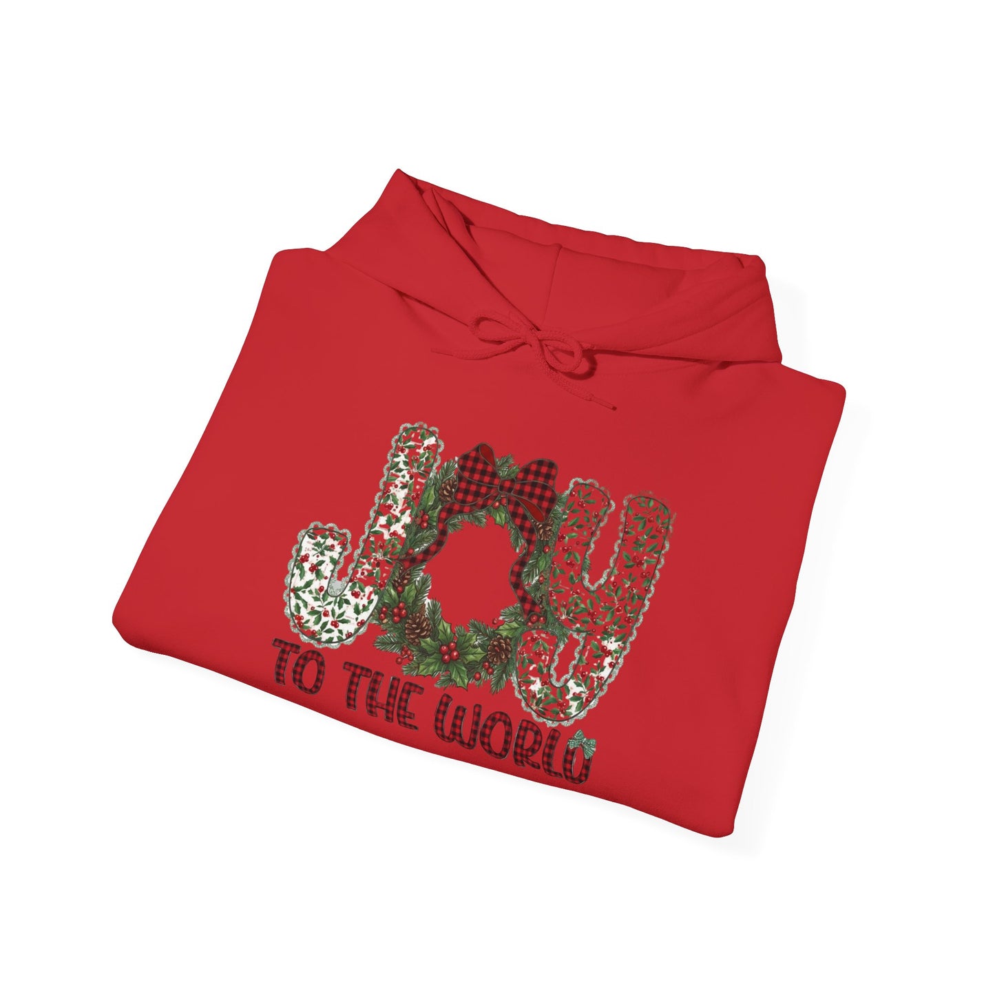 Joy to the World Hoodie — Festive Christmas Wreath Sweatshirt