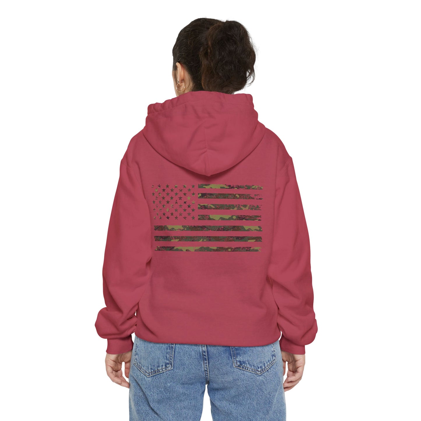Flag Graphic Hoodie — Distressed American Flag Design