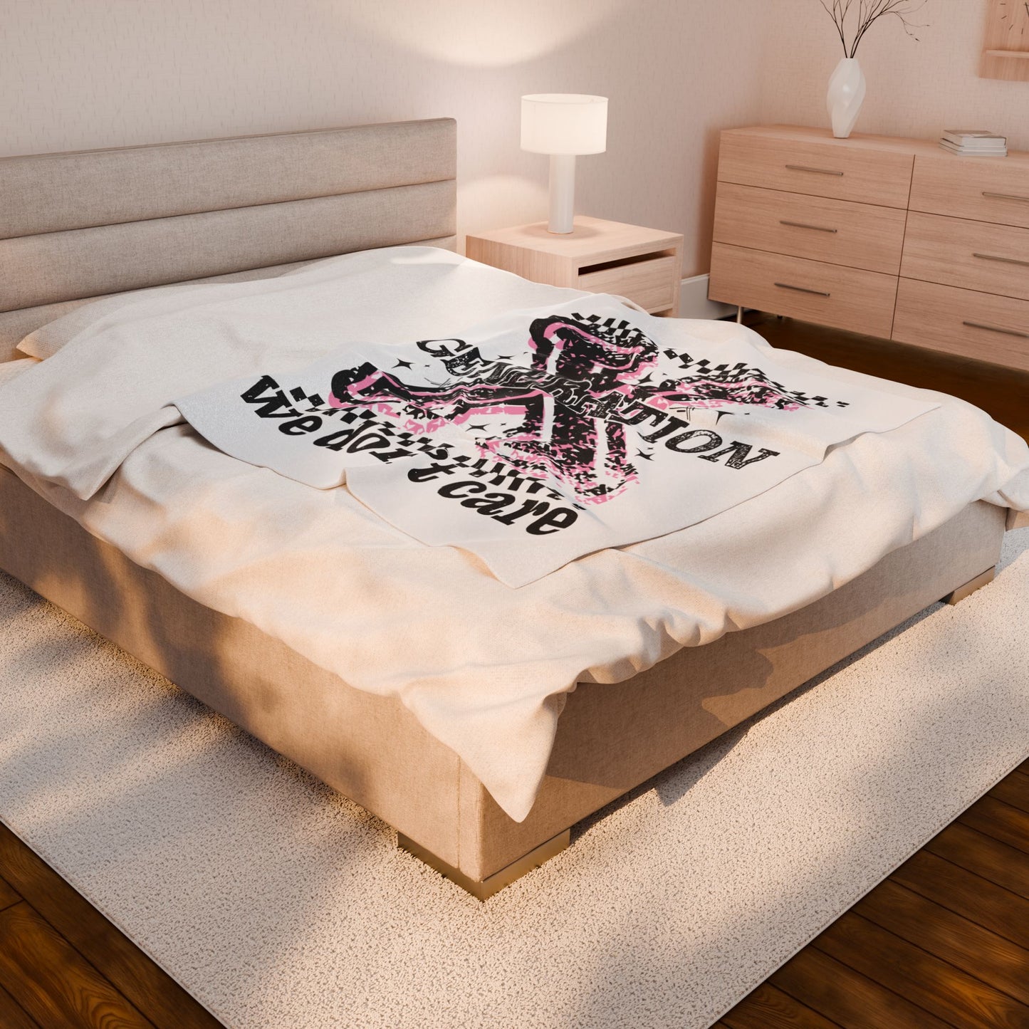 Generation X 'We Don’t Care' Velveteen Plush Blanket