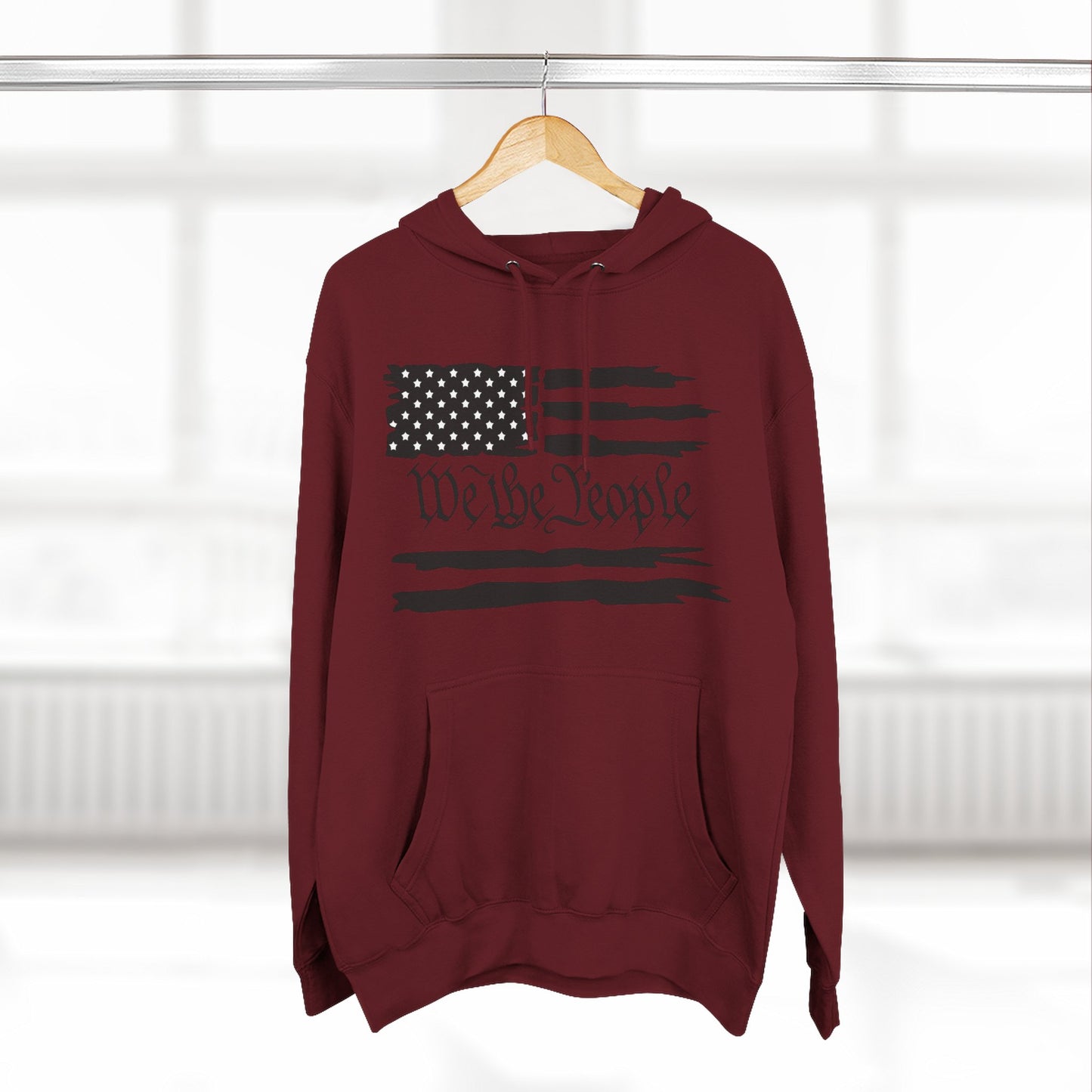 Patriotic "We the People" Hoodie - Distressed American Flag Pullover