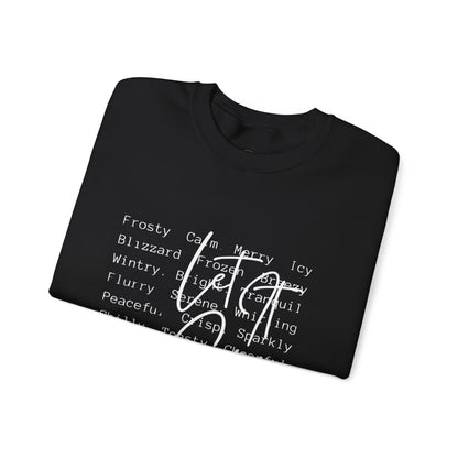Crewneck Sweatshirt — Cozy Holiday Words “Oh Joy” Typography Design
