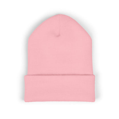 Embroidered Cross Cuffed Beanie — Minimal Faith Knit Hat