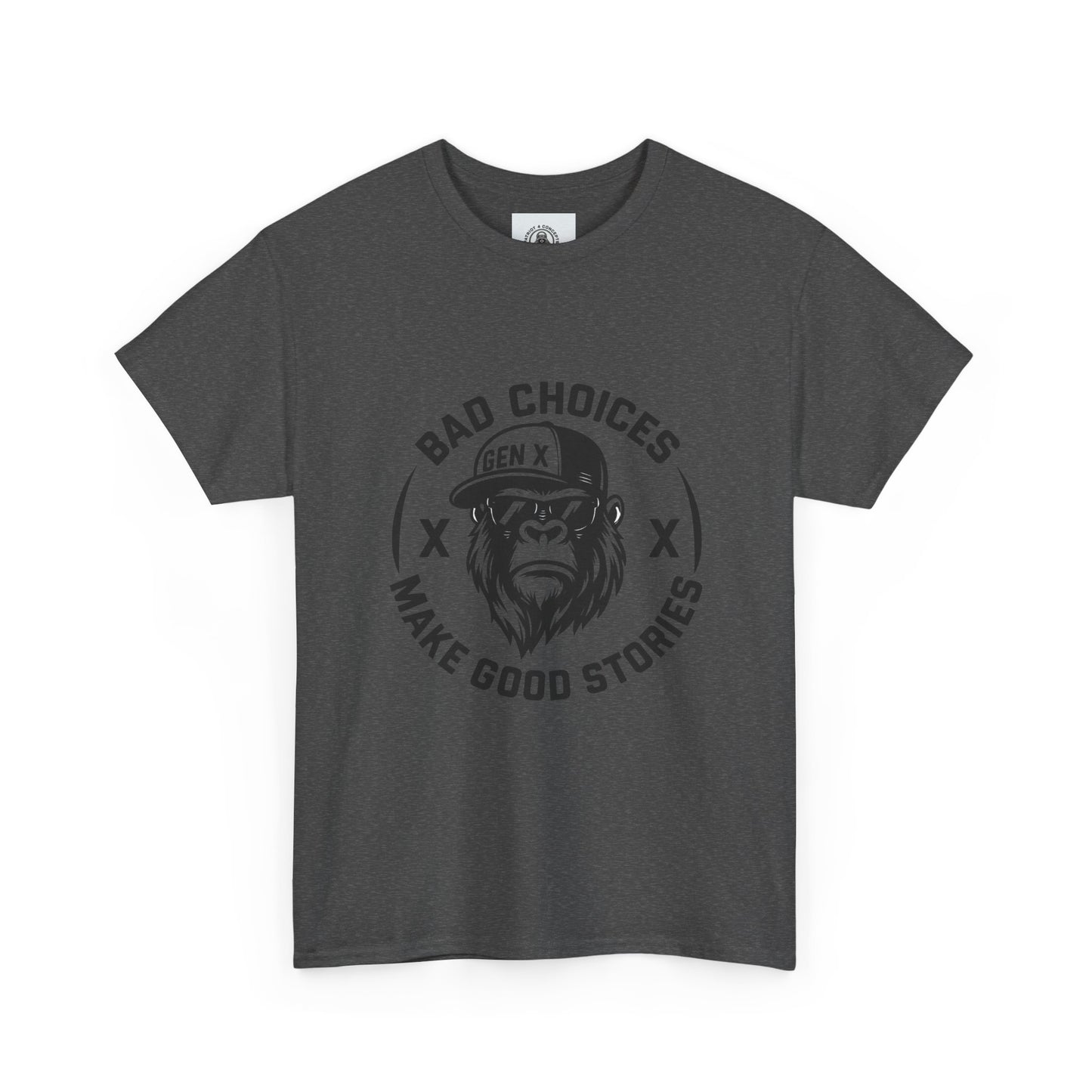 Gen X Bad Choices Tee, Unisex Heavy Cotton Shirt, Funny Gift for Millennials, Casual Wear, Storyteller T-Shirt