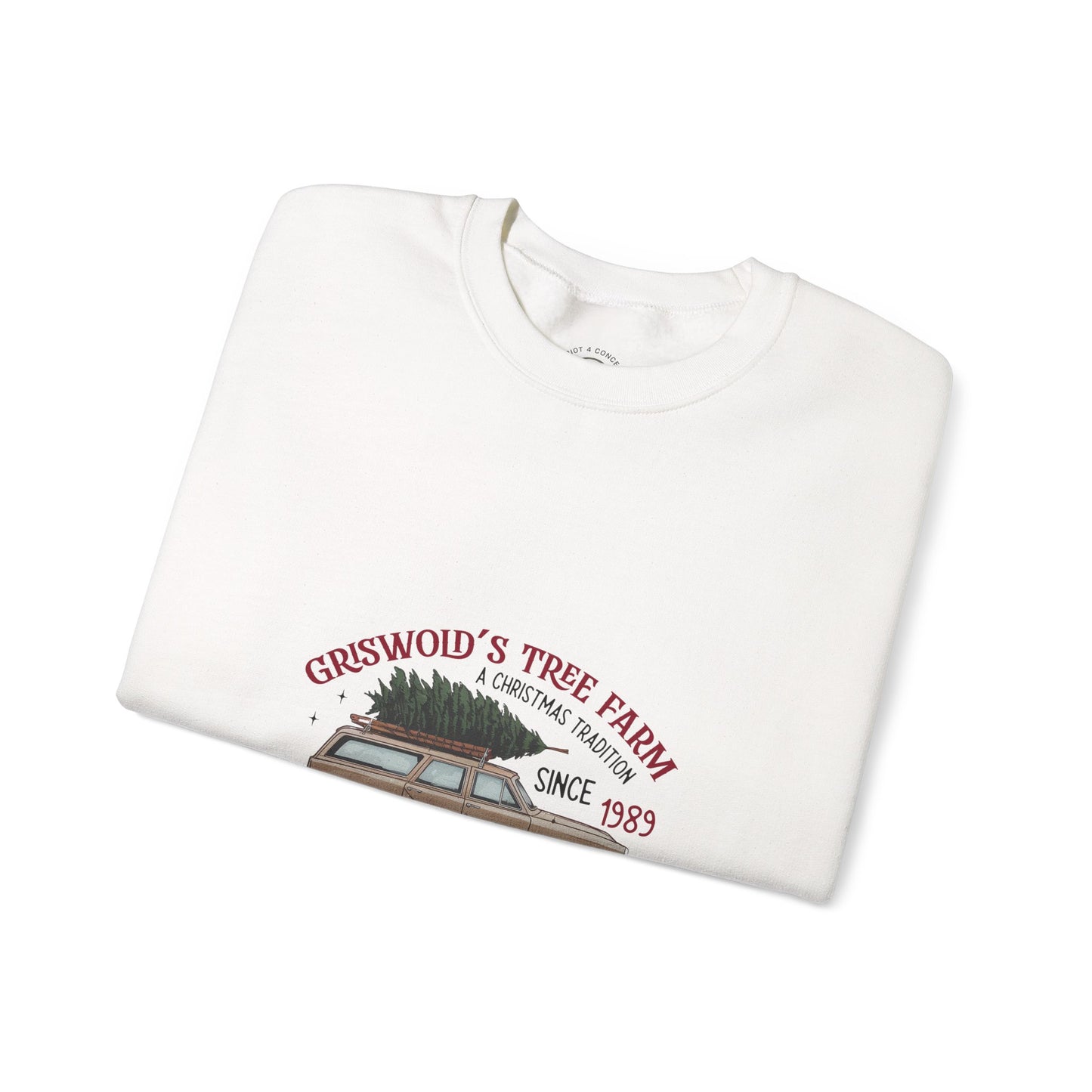 Family Christmas Sweatshirt — Croswold’s Tree Farm Vintage Station Wagon Design