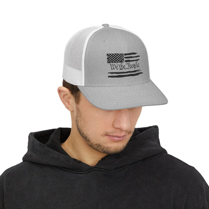 Embroidered "We the People" Flag Snapback Trucker Cap