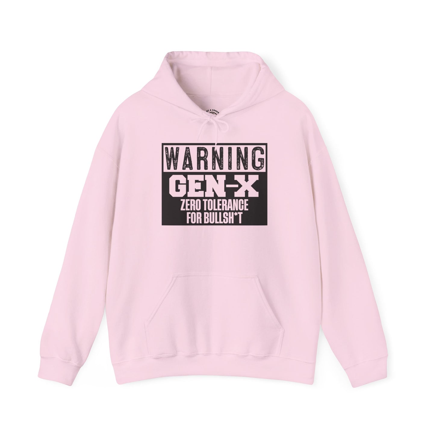 Gen-X Warning Hoodie — "Zero Tolerance for Bullsh*t" Vintage Style Sweatshirt