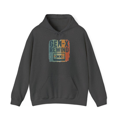 Gen-X Rewind Hoodie — Retro Cassette Tape Graphic Sweatshirt