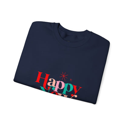 New Year Crewneck Sweatshirt — "Happy New Year" Festive Holiday Sweatshirt