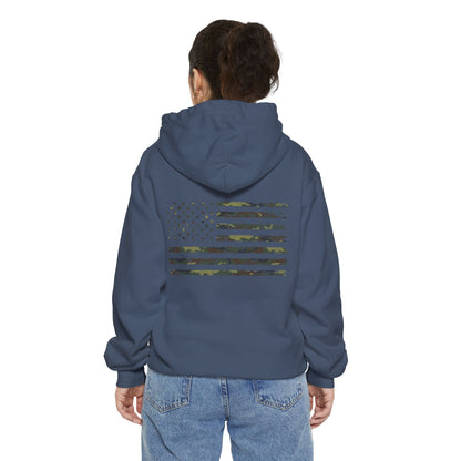 Flag Graphic Hoodie — Distressed American Flag Design