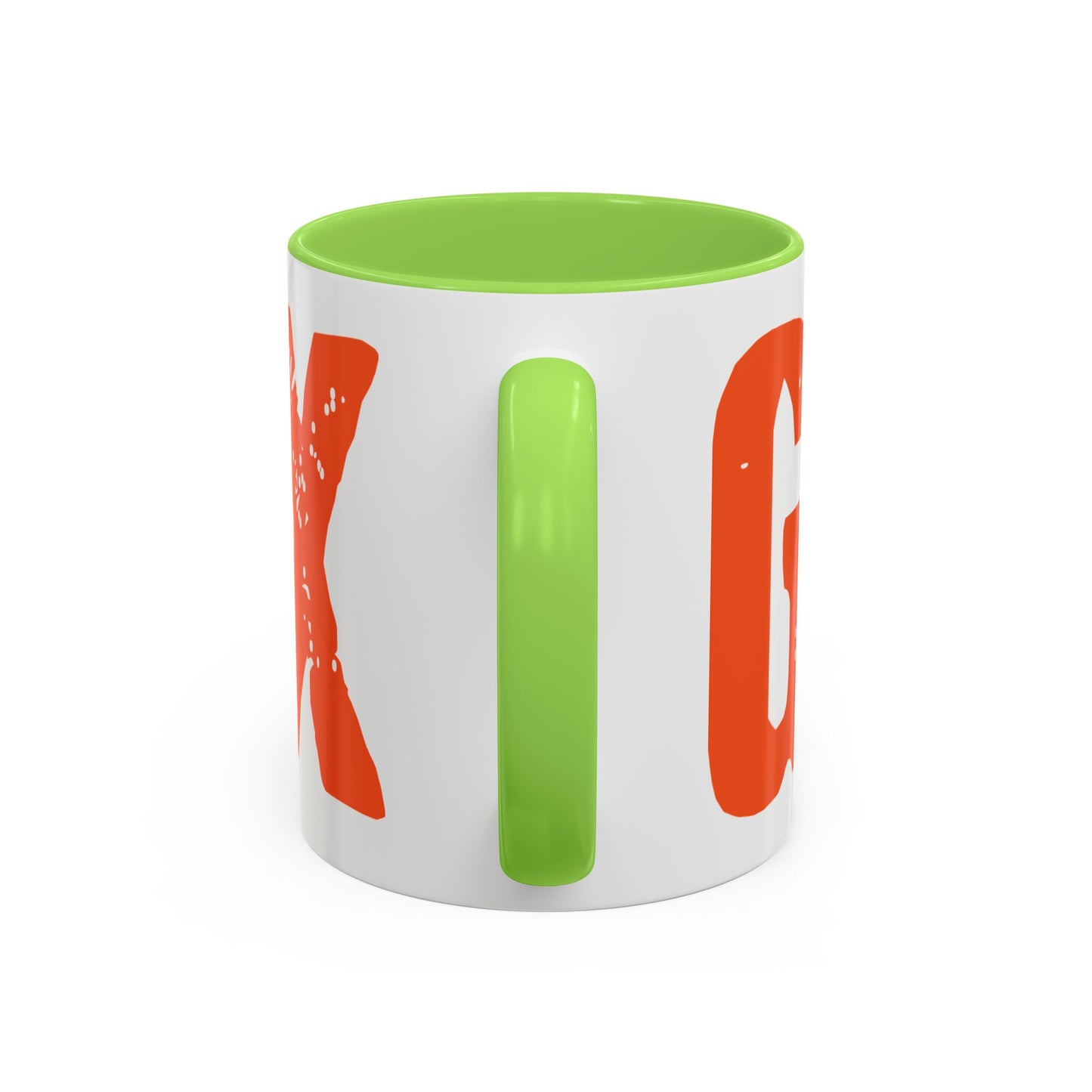 Mug — Bold Distressed Orange Text Coffee Cup (11oz/15oz)