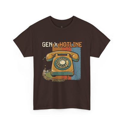 Vintage Rotary Phone T‑Shirt - "Gen X Hotline" Retro Graphic Tee