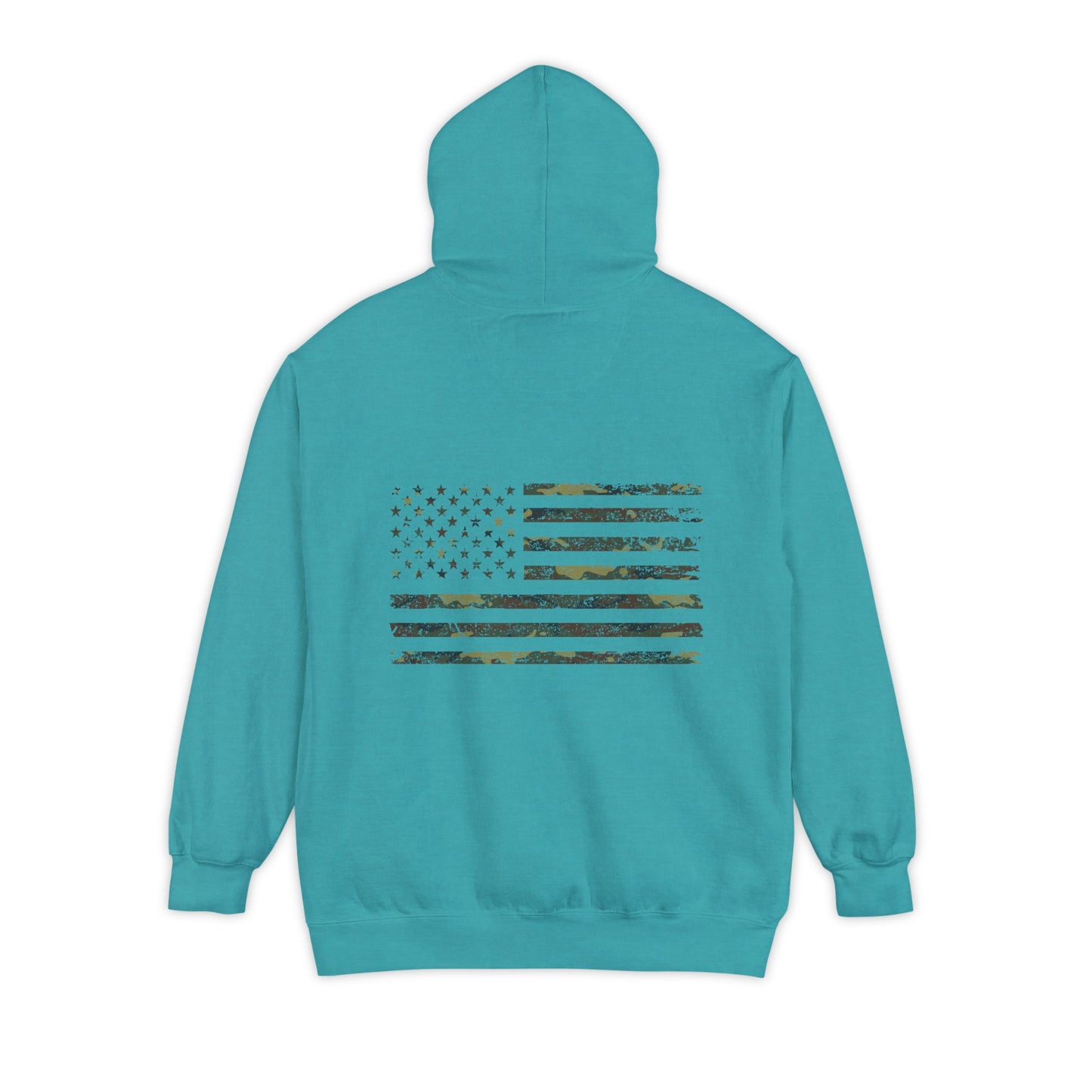 Flag Graphic Hoodie — Distressed American Flag Design