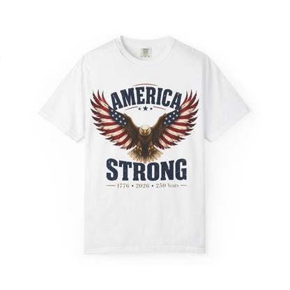 America Strong Eagle T-Shirt — Patriotic Bald Eagle Graphic Tee (4th of July, Veterans Day)