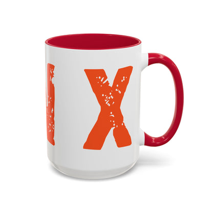 Mug — Bold Distressed Orange Text Coffee Cup (11oz/15oz)