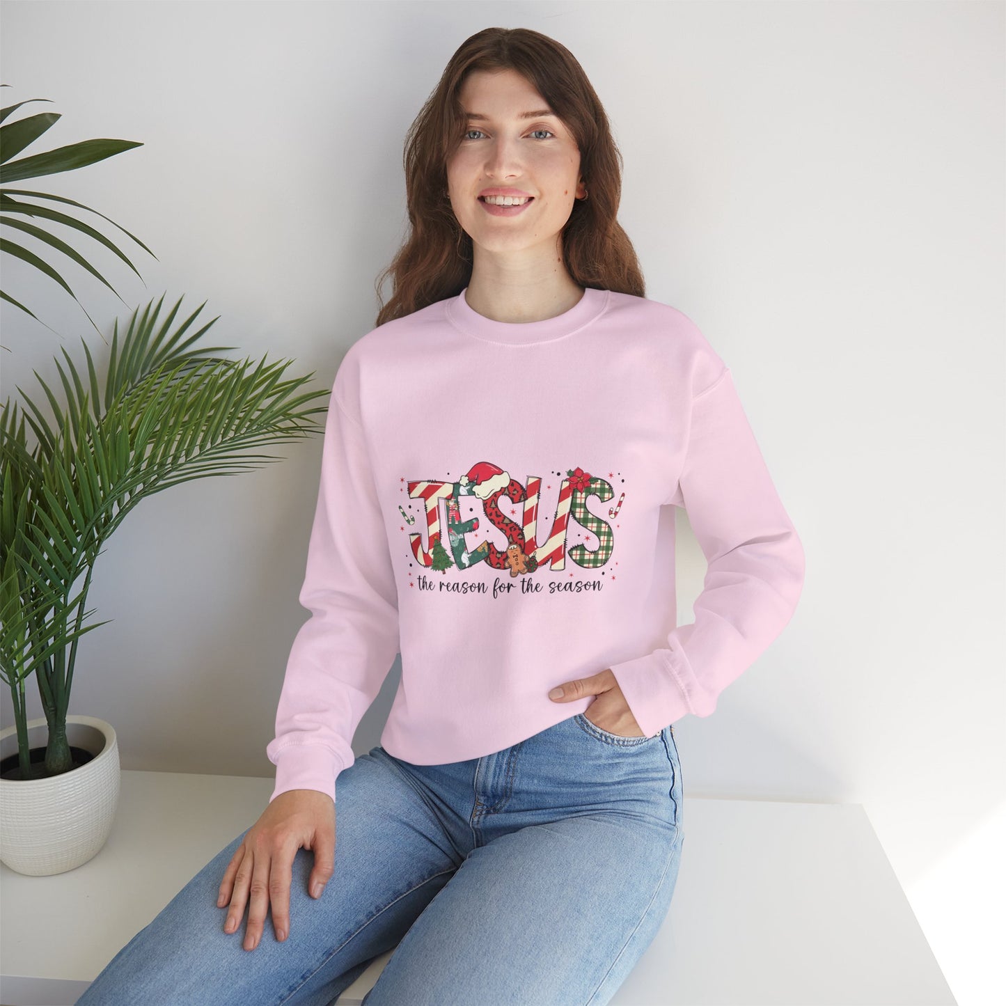 Crewneck Sweatshirt — “JESUS the reason for the season” Christmas Holiday Pullover