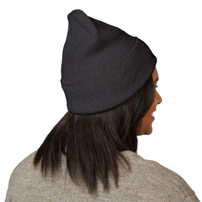 Embroidered Cross Cuffed Beanie — Minimal Faith Knit Hat