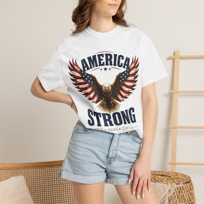 America Strong Eagle T-Shirt — Patriotic Bald Eagle Graphic Tee (4th of July, Veterans Day)