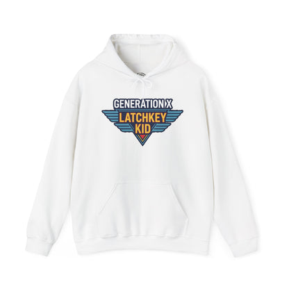 Generation X Latchkey Kid Hoodie — Retro 80s Vintage Logo Sweatshirt