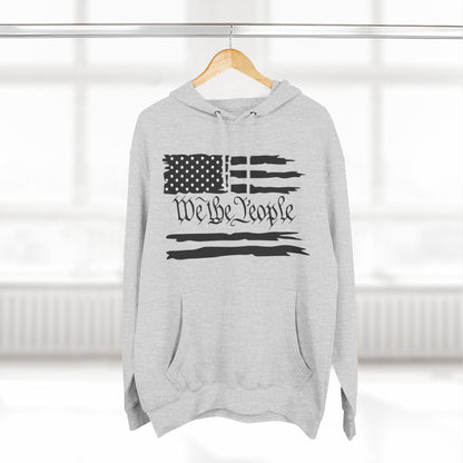 Patriotic "We the People" Hoodie - Distressed American Flag Pullover