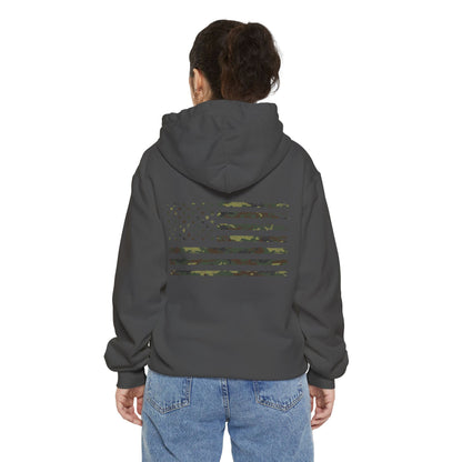 Flag Graphic Hoodie — Distressed American Flag Design