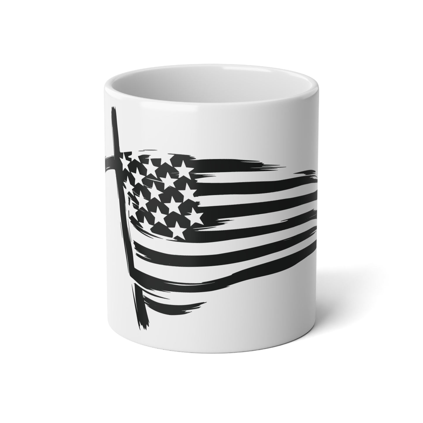 20oz American Flag Brushstroke Jumbo Mug — Patriotic Coffee Cup