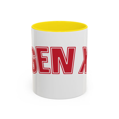 Gen X Coffee Mug — Retro Bold Red Accent Mug (11/15oz)