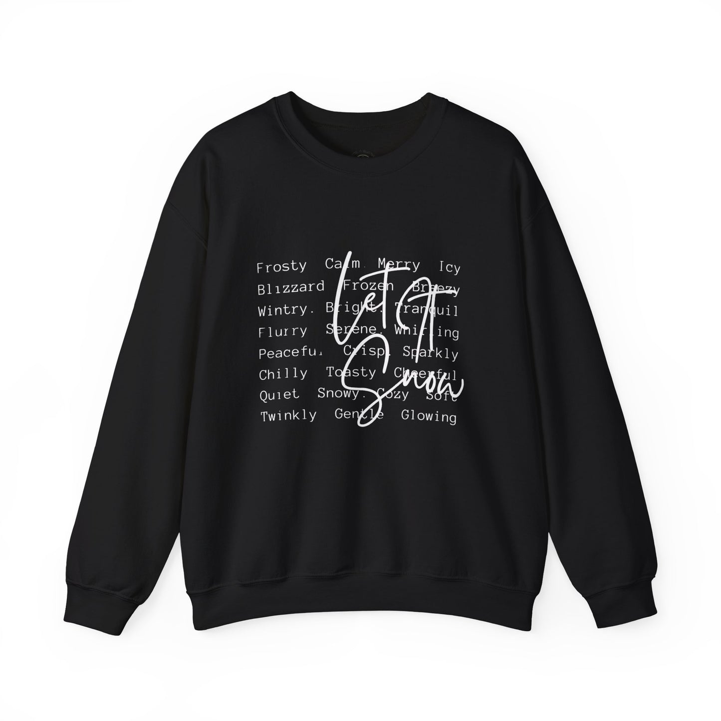 Crewneck Sweatshirt — Cozy Holiday Words “Oh Joy” Typography Design