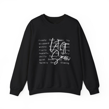 Crewneck Sweatshirt — Cozy Holiday Words “Oh Joy” Typography Design
