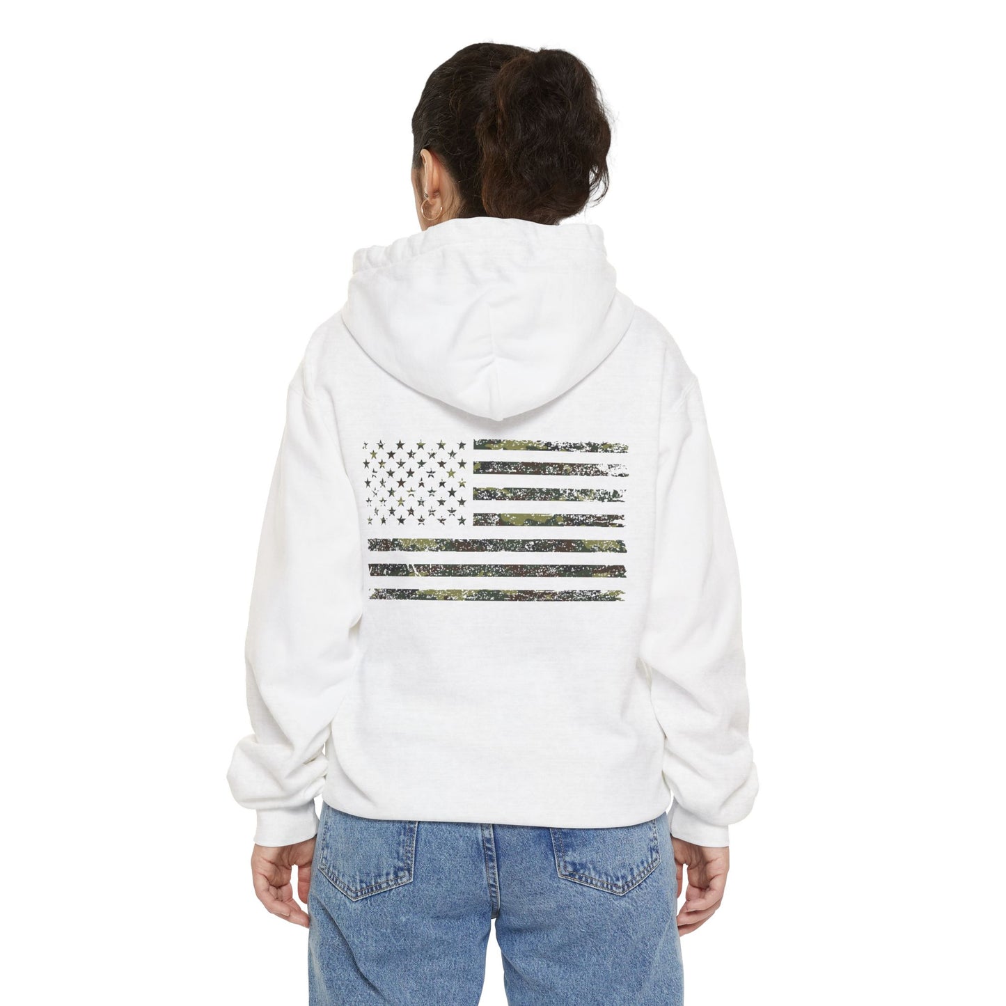 Flag Graphic Hoodie — Distressed American Flag Design