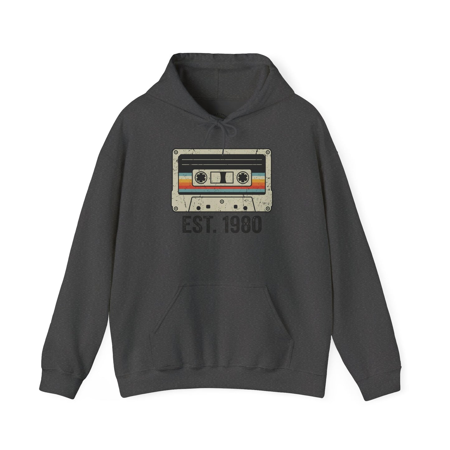 1980 Retro Cassette Hoodie — Est. 1980 Vintage Music Sweatshirt