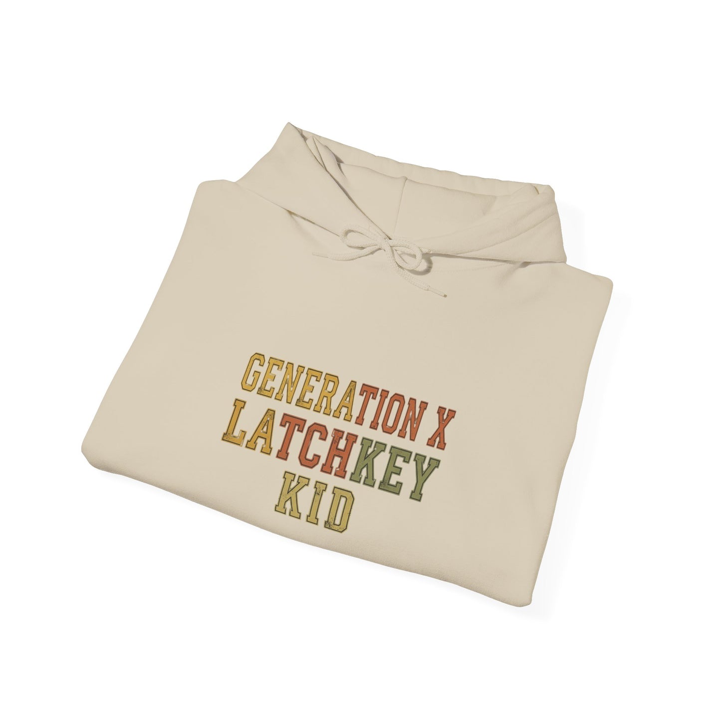 Gen X Latchkey Kid Hoodie — Retro Stencil Graphic Sweatshirt