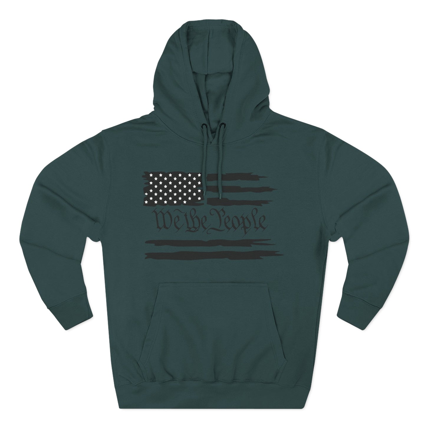 Patriotic "We the People" Hoodie - Distressed American Flag Pullover