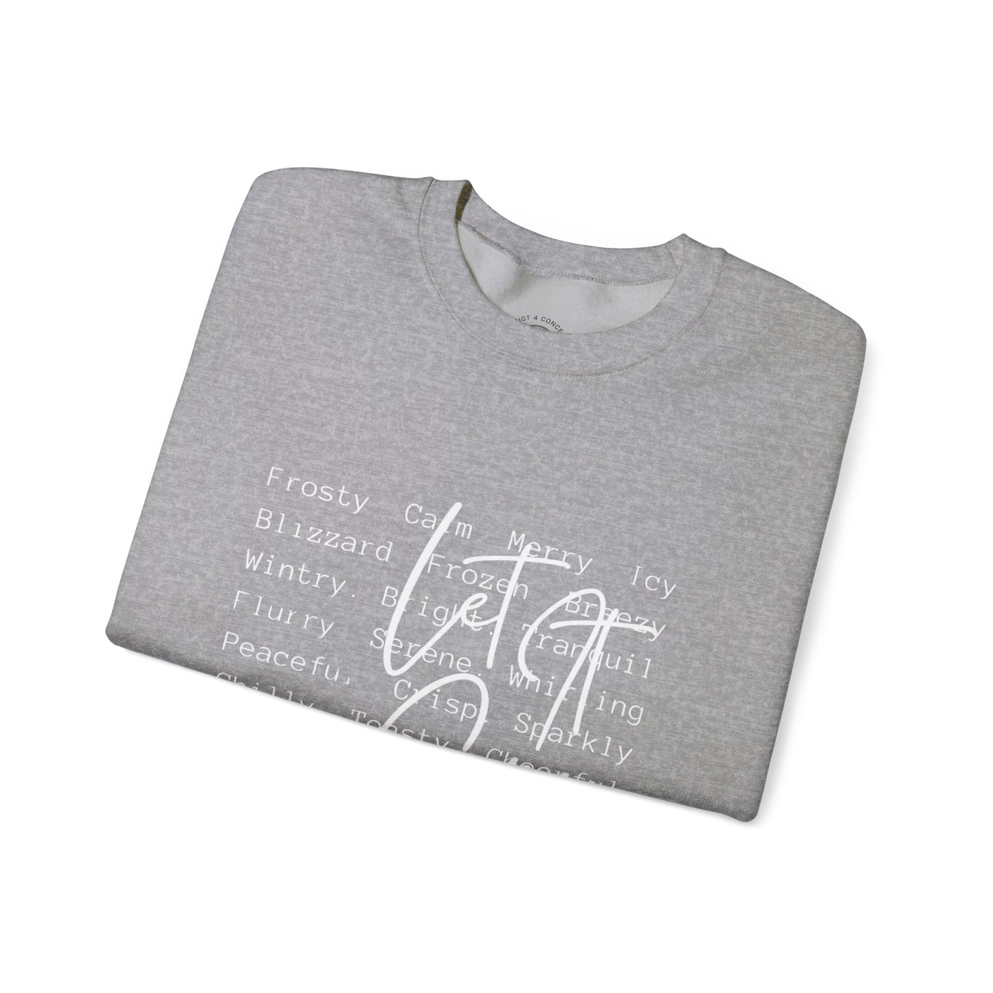 Crewneck Sweatshirt — Cozy Holiday Words “Oh Joy” Typography Design