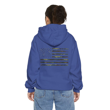Flag Graphic Hoodie — Distressed American Flag Design