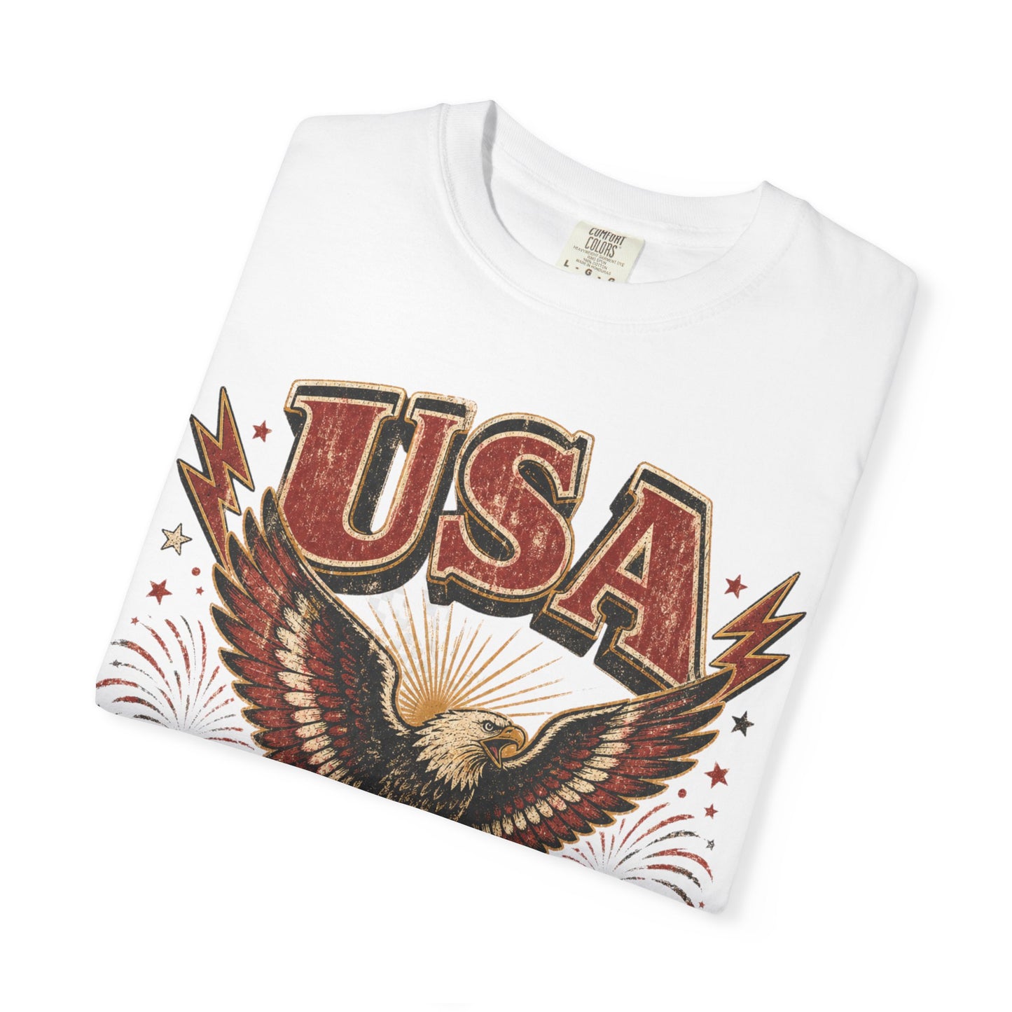 USA ’76 Eagle T-Shirt — Born Free Live Free Patriotic Tee