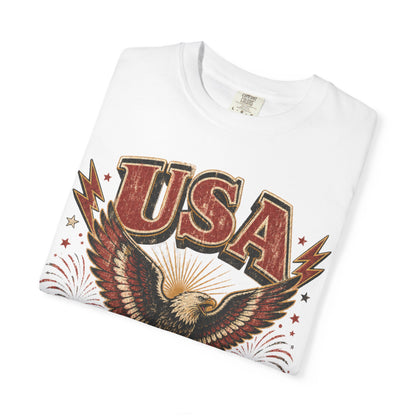 USA ’76 Eagle T-Shirt — Born Free Live Free Patriotic Tee