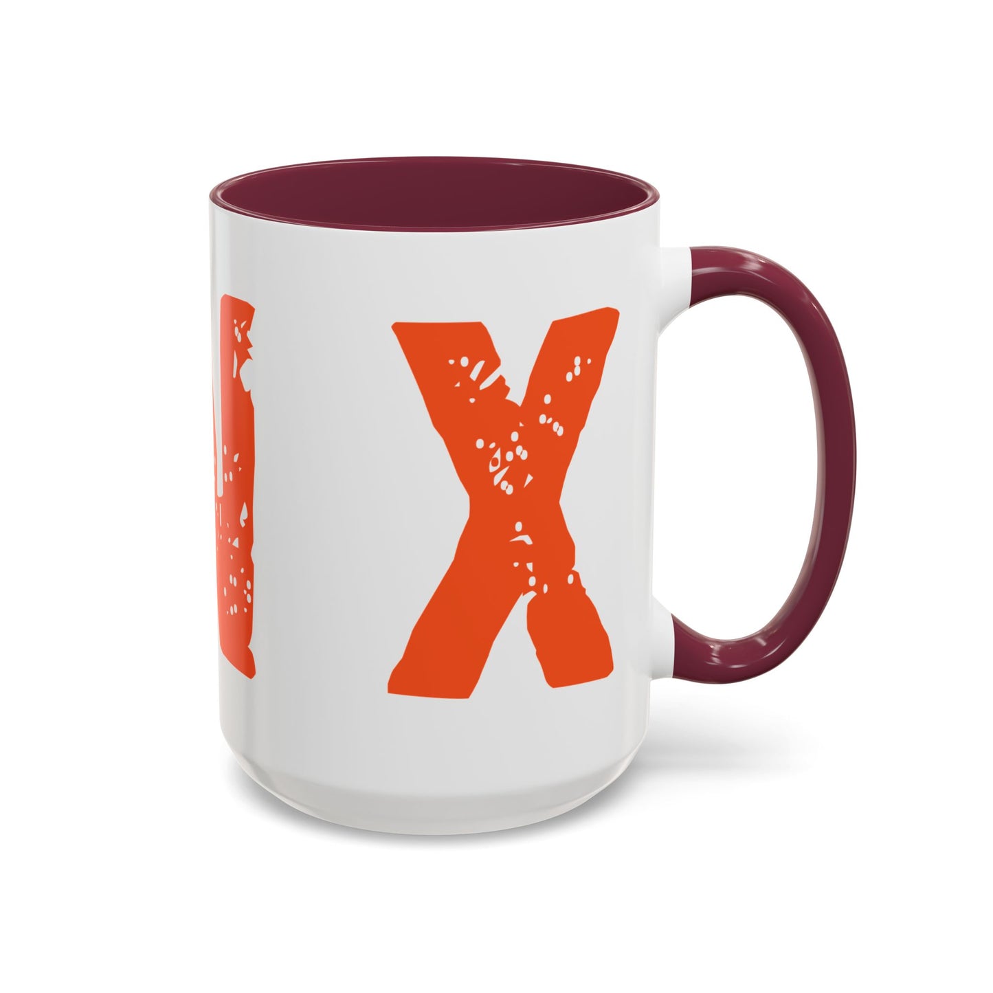 Mug — Bold Distressed Orange Text Coffee Cup (11oz/15oz)