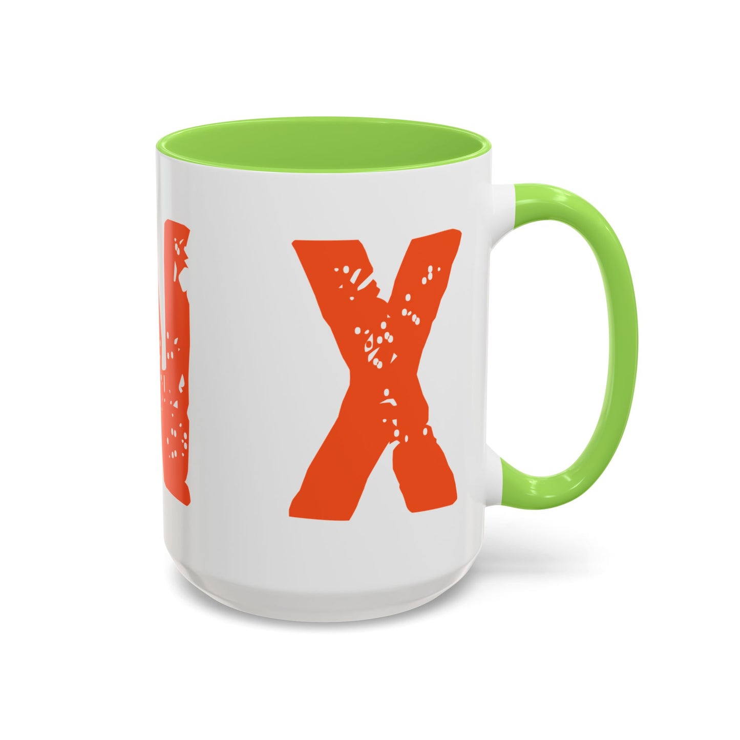 Mug — Bold Distressed Orange Text Coffee Cup (11oz/15oz)