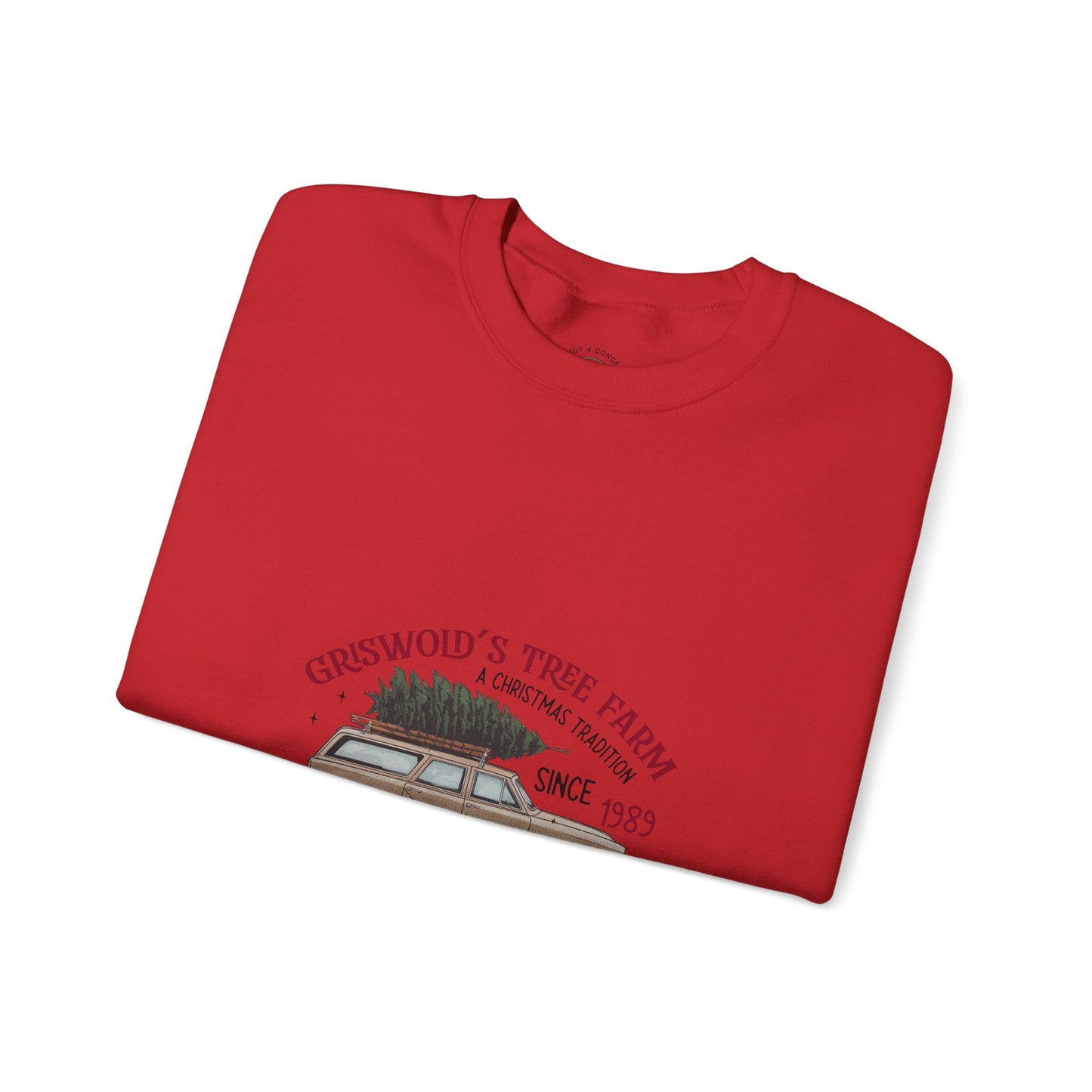 Family Christmas Sweatshirt — Croswold’s Tree Farm Vintage Station Wagon Design