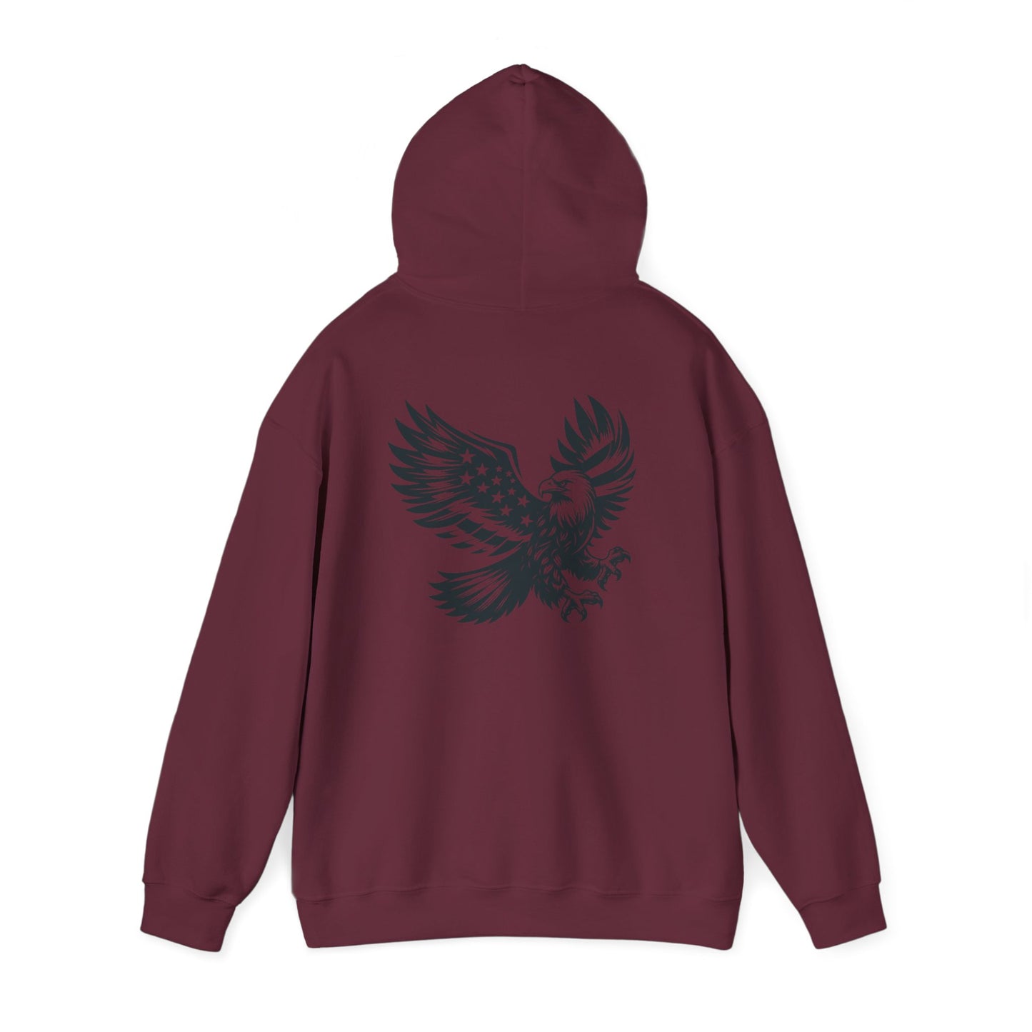 Eagle with American Flag Wings Hoodie — Patriotic Bald Eagle Back Graphic