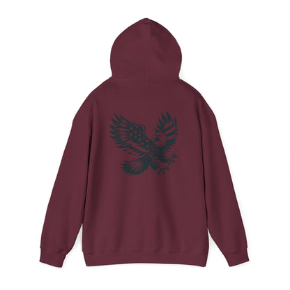 Eagle with American Flag Wings Hoodie — Patriotic Bald Eagle Back Graphic