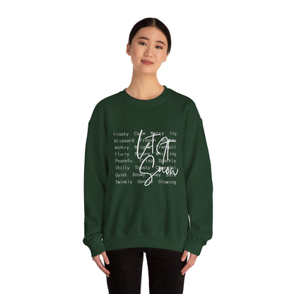 Crewneck Sweatshirt — Cozy Holiday Words “Oh Joy” Typography Design
