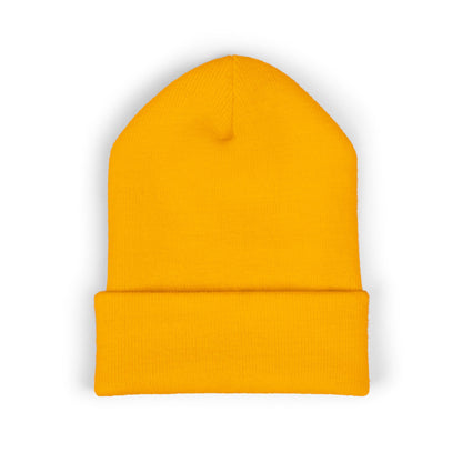 Embroidered Cross Cuffed Beanie — Minimal Faith Knit Hat