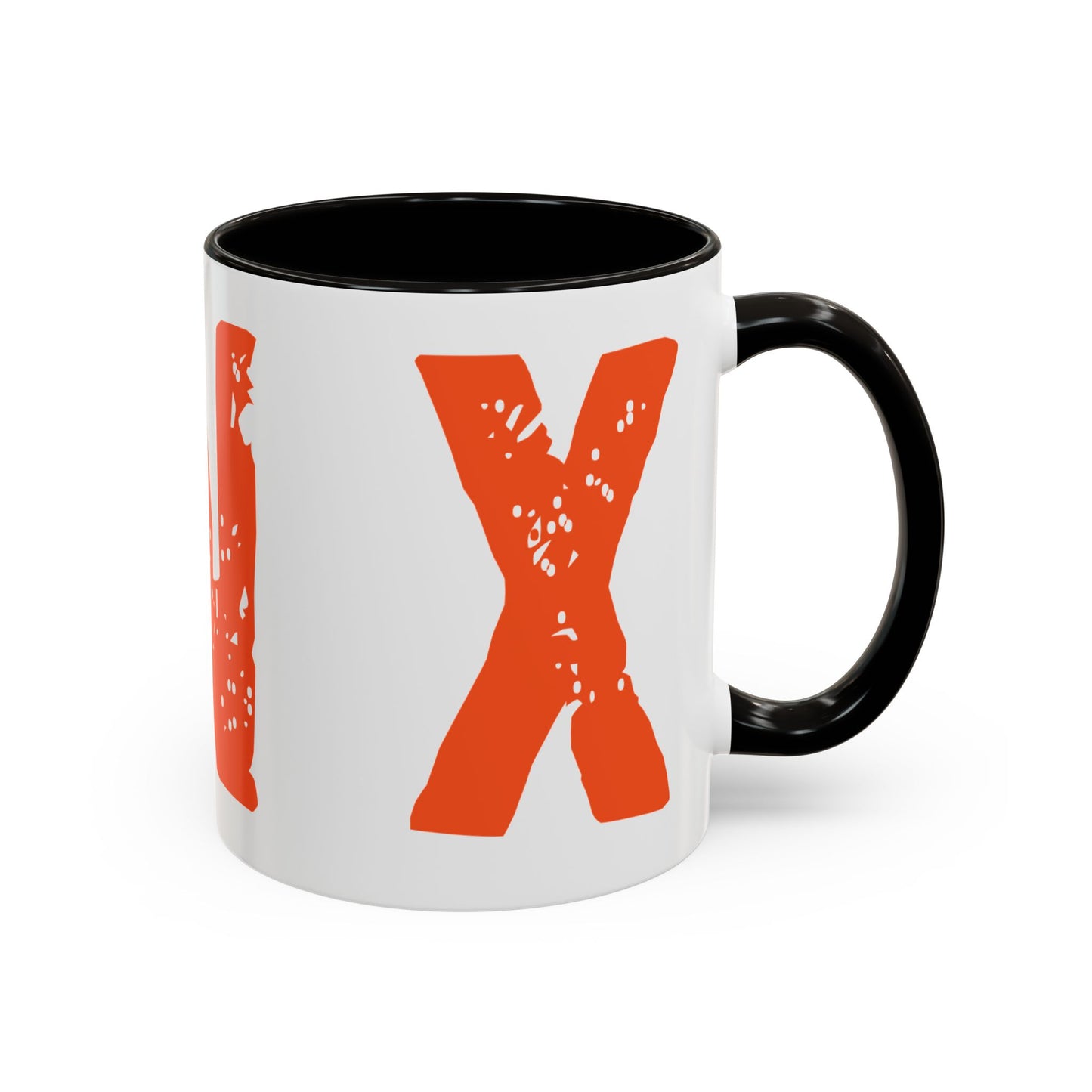 Mug — Bold Distressed Orange Text Coffee Cup (11oz/15oz)