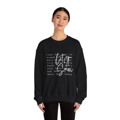Crewneck Sweatshirt — Cozy Holiday Words “Oh Joy” Typography Design