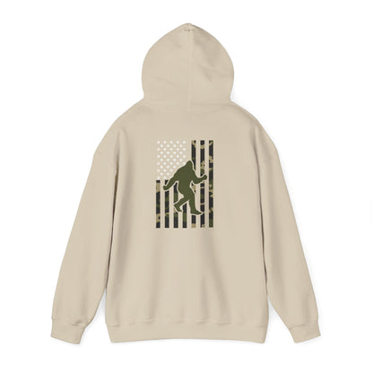 Bigfoot Camo Flag Hoodie – Sasquatch Hunting Outdoor Pullover
